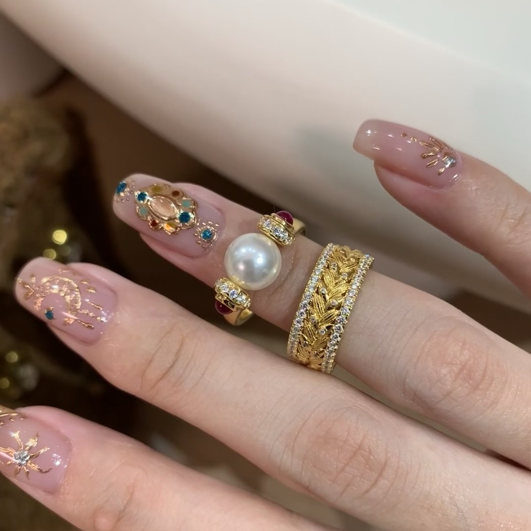 Vintage guld veteax ring för kvinnor unik design_voghion.com