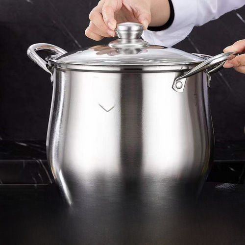Home Stainless Steel Special High-Pot Large Capacity Multi-Layer Double-Ear Drum Sugar Soup Pot Thick and Durable Broth Pot with Steam Rack