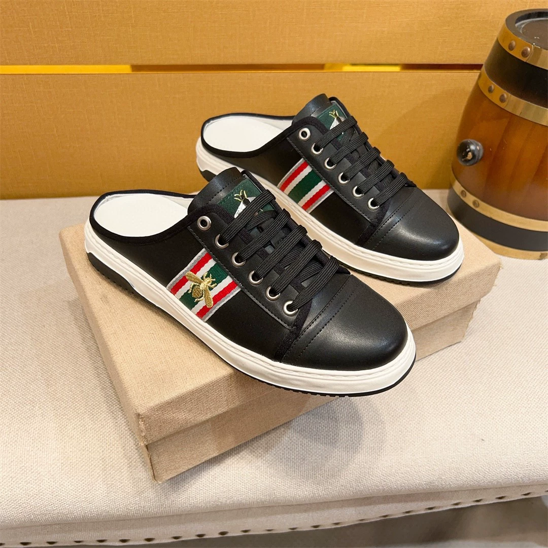 Прохладный перерыв в половинных тапочках для мужчин летом новая пчела кожа дышащая