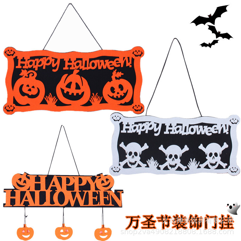 Transfronterizo nuevo Halloween decoración calabaza sombrero puerta mágica colgar escena del festival de fantasmas colgante colgante artículos