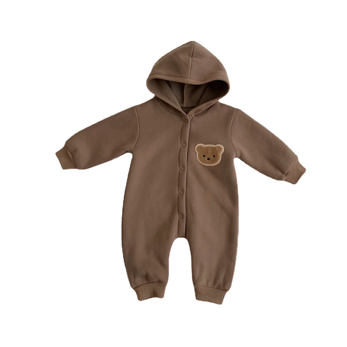 Mono para niños engrosado otoño e invierno polar oso mameluco recién nacido forrado de lana mameluco masculino y femenino bebé ropa exterior