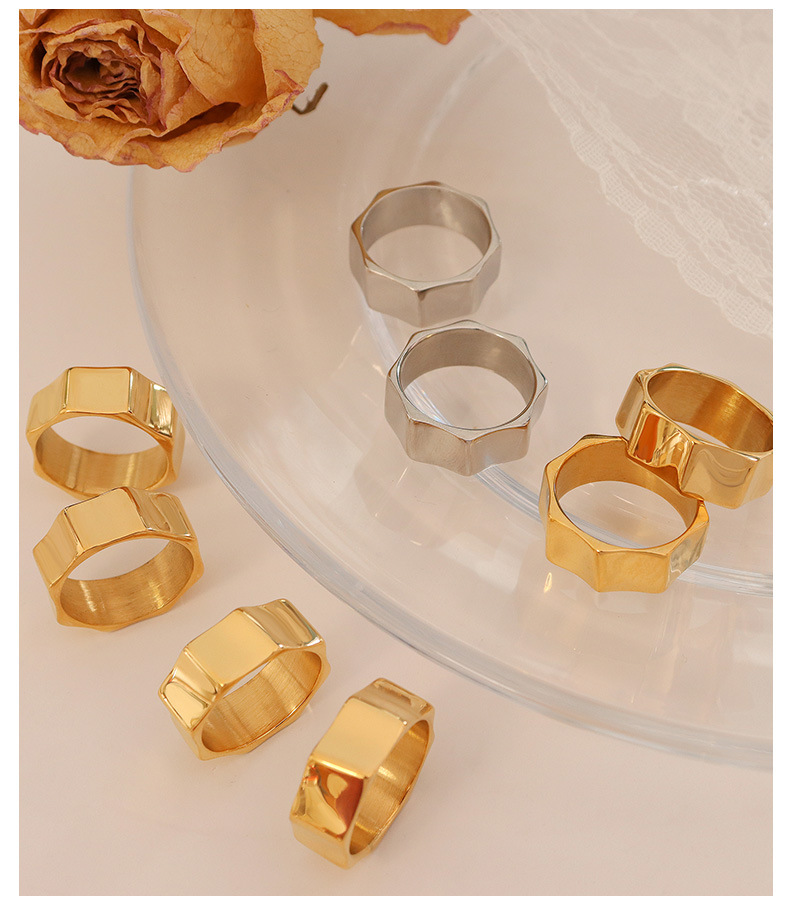 New minimalist geometric brushel womenu0027s jewelry simple titanium steel ring