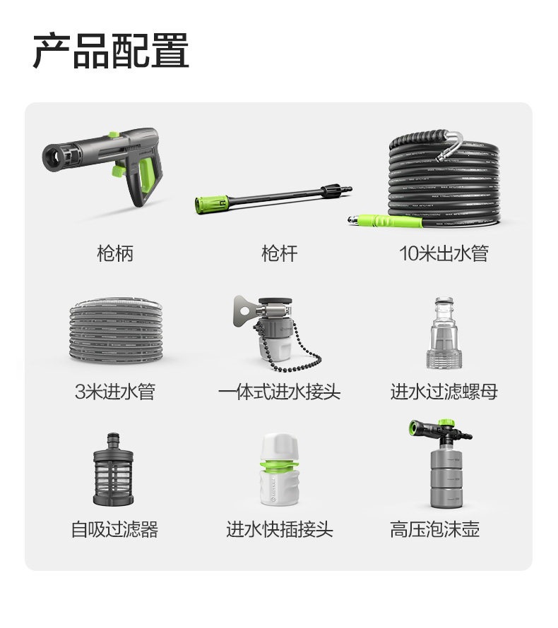 Greenfield Car Washing Machine Wukong G5 Household High-Pressure Water Gun 220V High-Power Powerful Cleaning Machine Car Washing Tool