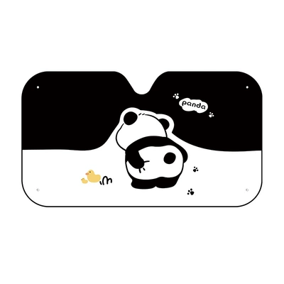 Original Cute Panda Car Sunshade Front Gear Summer Sun Protection and Heat Insulation Car Sun Shield Cartoon Car Sun Visor (Sun shade) - naughty-panda-sun-block