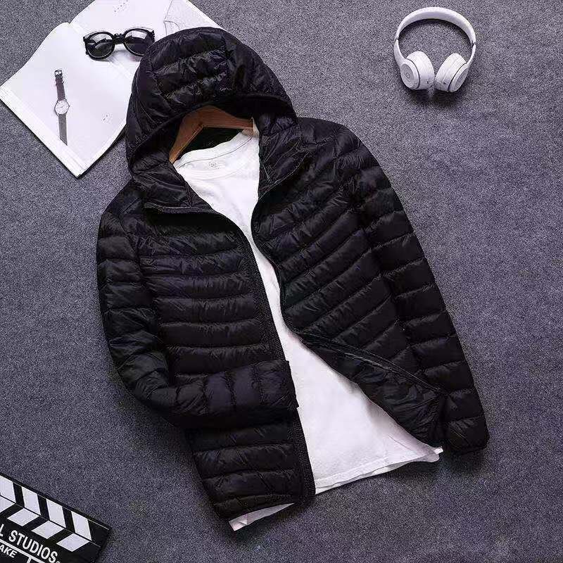 綿の上着の男性の太った人の秋冬の服は帽子のダウンの綿服の薄いタイプの綿服と太ったサイズの太った綿のコートをつないでいます。|undefined