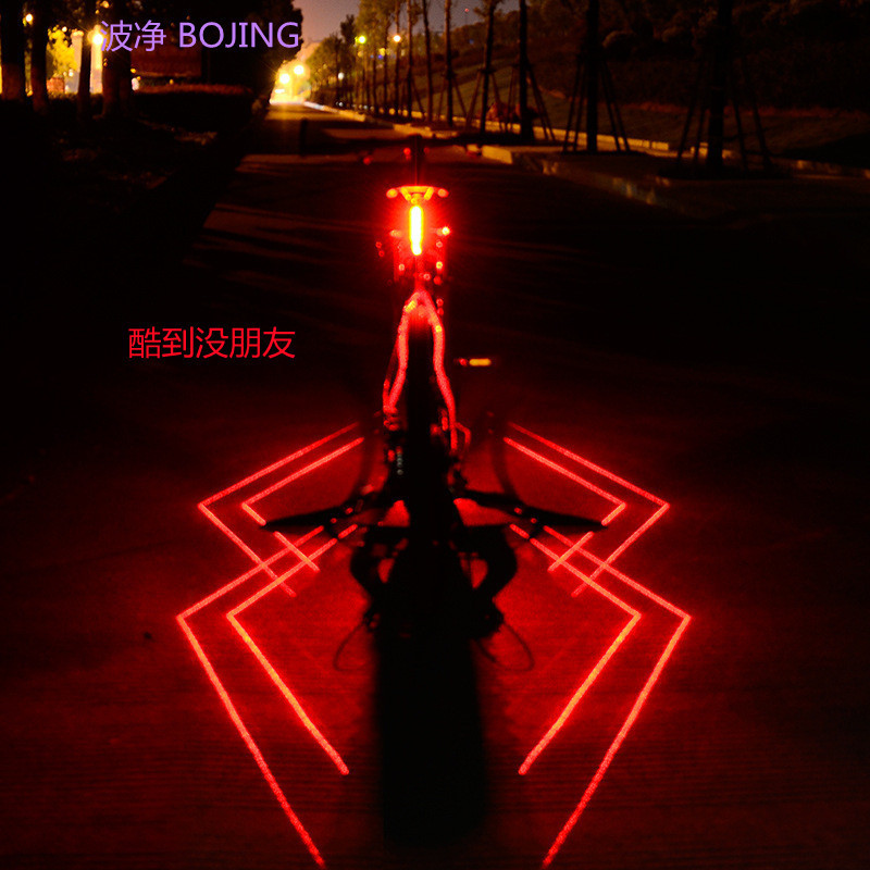 Amazon rechargeable bicycle light Spider taillight night riding accessories LED warning light outdoor laser taillight