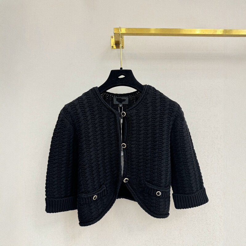 Shenzhen Nanyou~Ch Brand Top 26 Spring and Autumn Round Neck Thick Knit Cardigan Women's Short Chanel-Style Sweater Coat Top