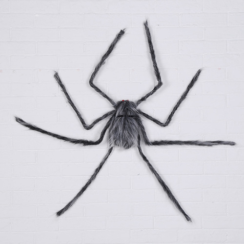 Halloween spider decoration props, ghost festival pranks, glowing simulated plush spider, escape room, haunted house venue decoration