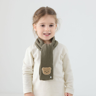New Baby Scarf Autumn and Winter Children's Scarf Winter Cotton Gauze Warm Neck Protection Scarf Cute Japanese and Korean Ins