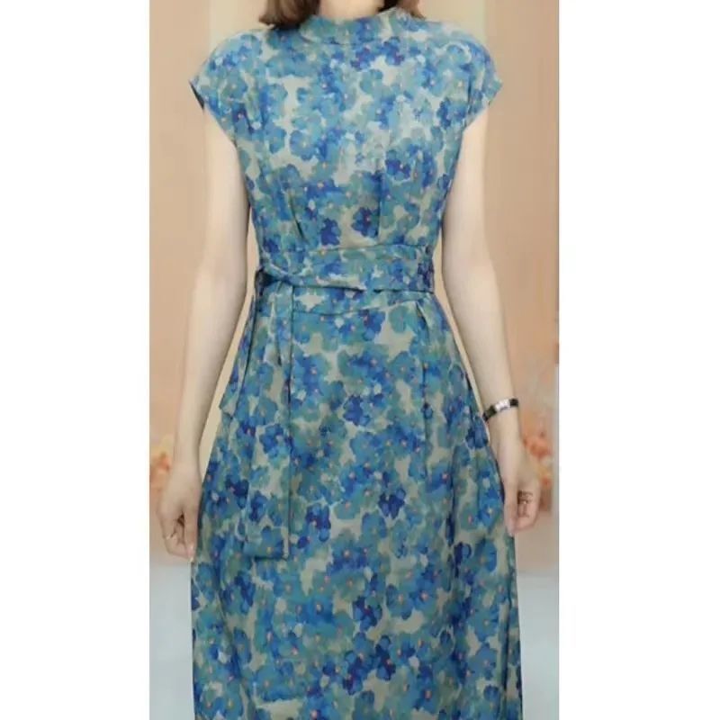New Chinese Style Cheongsam Dress for Women Summer 2025 New Retro Color Slimming and Flesh-Covering Thin Dress New Chinese Style Cheongsam Dress for Women Summer 2025 New Retro Color Slimming and Flesh-Covering Thin Dress