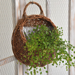 Wall-mounted flower pots, flower baskets, rattan potted green plants, wall-mounted baskets, woven decorative flower pots, hand-woven baskets