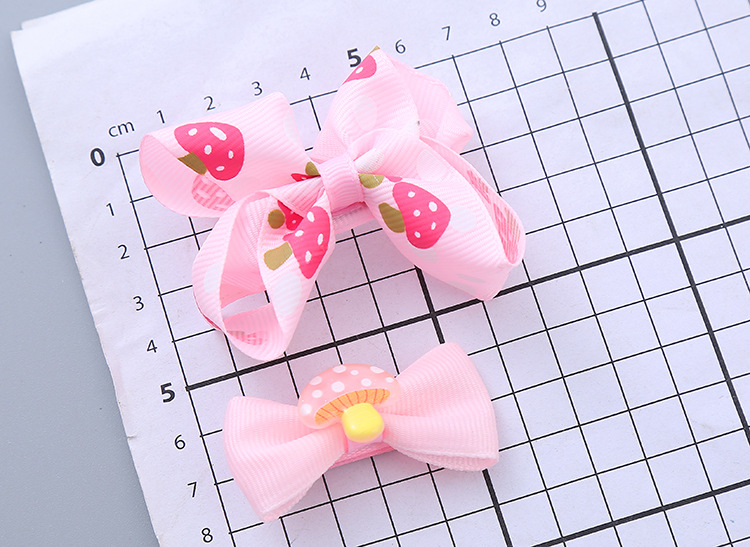 20g Weight Hair Clip Hair Accessories Type Yes Quantity Daily, Street Occasion Cherry, Strawberry, Bow Knot Pattern Girl'S Gender Sweet Style Girl's Sweet Cherry Strawberry Bow Knot Cloth Hair Clip 11