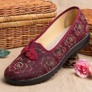 New Old Beijing Cloth Shoes Mother Shoes Retro Soft Sole Breathable Shoes Middle-aged and Elderly Shoes Flower Cloth Shoes Milk Shoes Elderly Shoes
