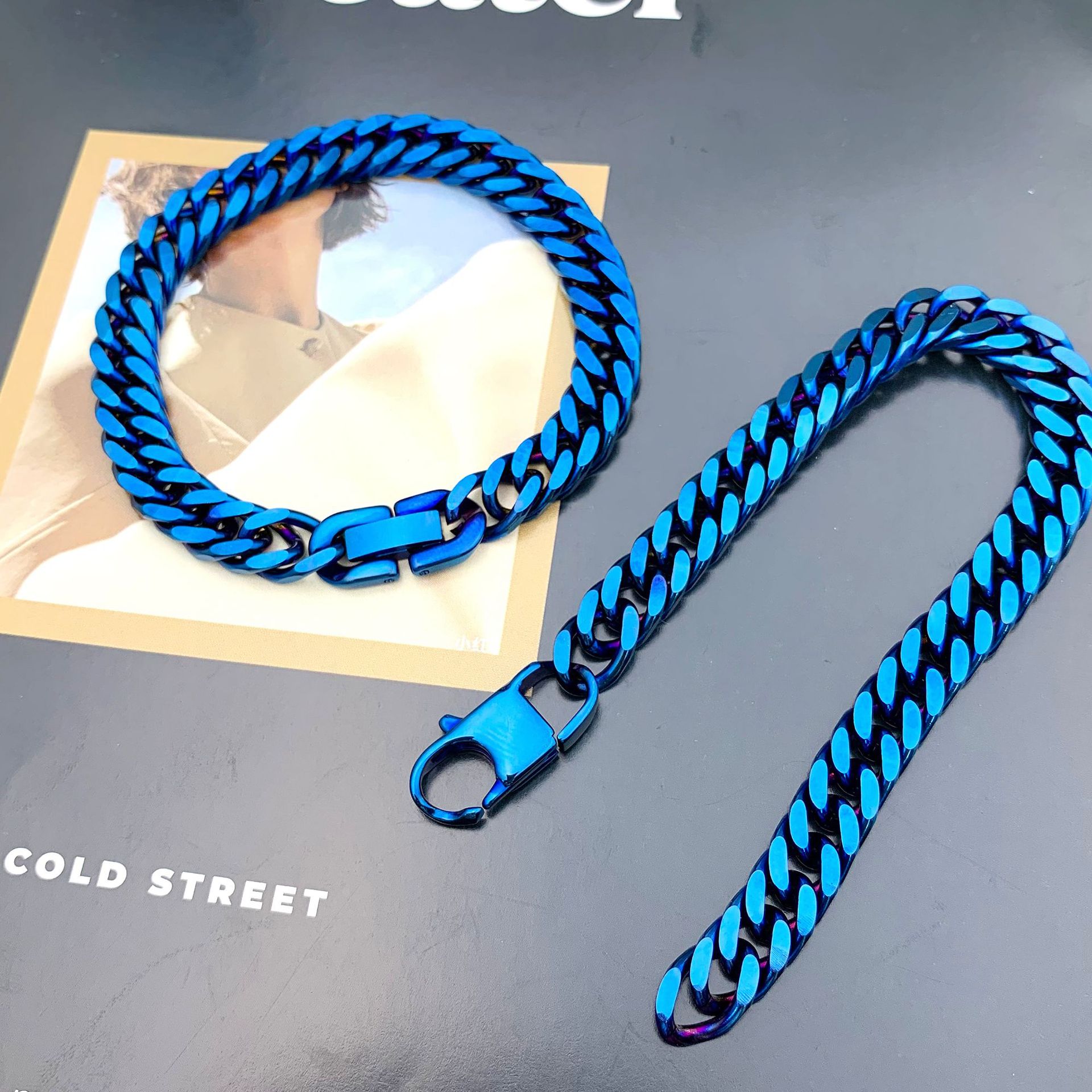 40g Weight Bracelets Classification Titanium Steel Chain Material Cuban Link Chain Curb Chain Chain Type 1 Piece Quantity Daily Occasion Titanium Steel Material Geometric Pattern All Seasons Season Men's Gender Hip-Hop Style Hip-Hop Geometric Titanium Steel Men's Bracelets Men's Chain Bracelets 14