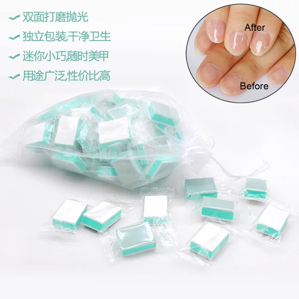 Nail Art Tools Multifunctional Jewelry Polishing Mini Green and White Rubbing Silver Block Cultural Play Utensils Double-sided Sponge Block