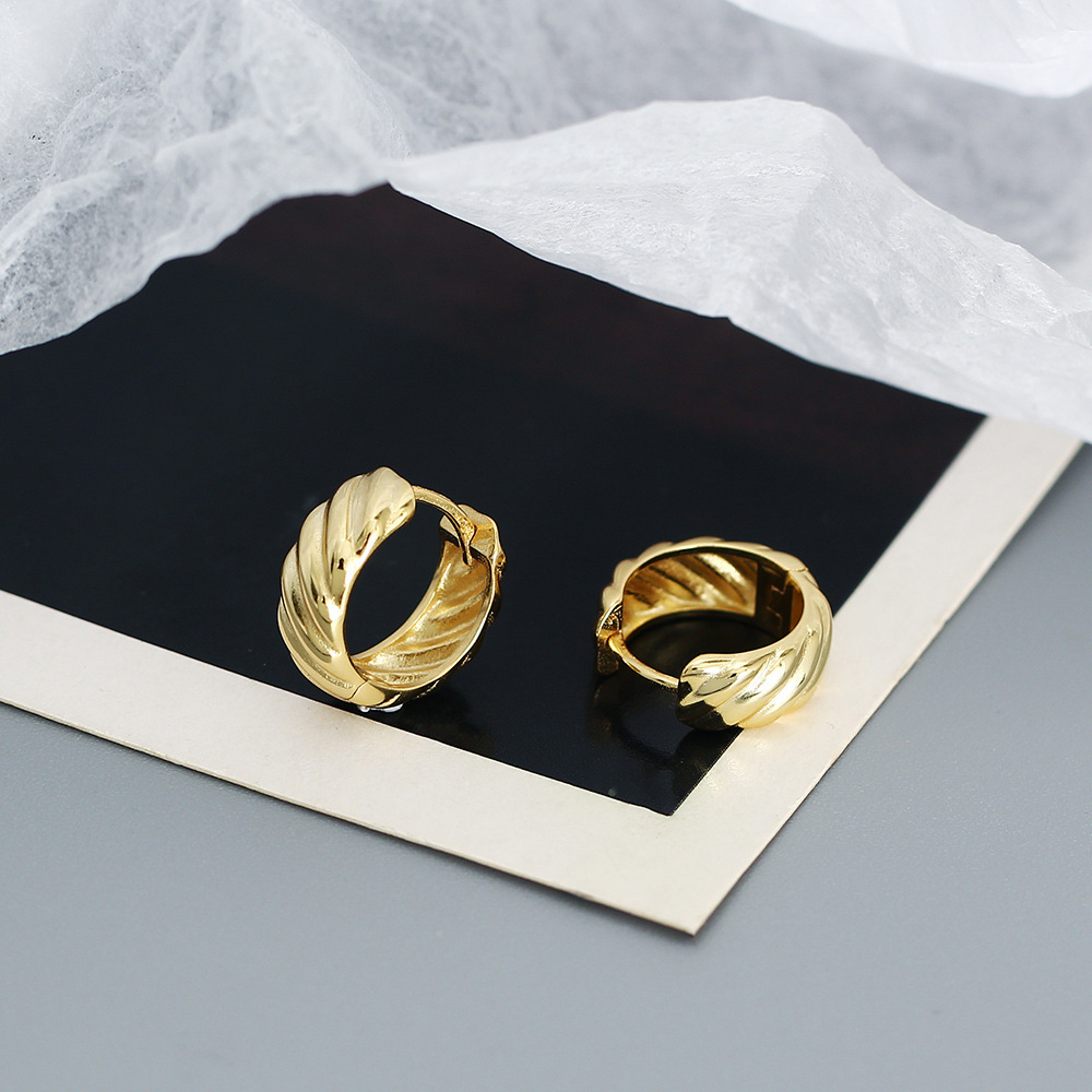 925 Sterling Silver Material Geometric Pattern Women'S Gender 1 Pair 925 Sterling Silver Geometric Electroplating 18K Real Gold Plated Platinum Plated Earrings