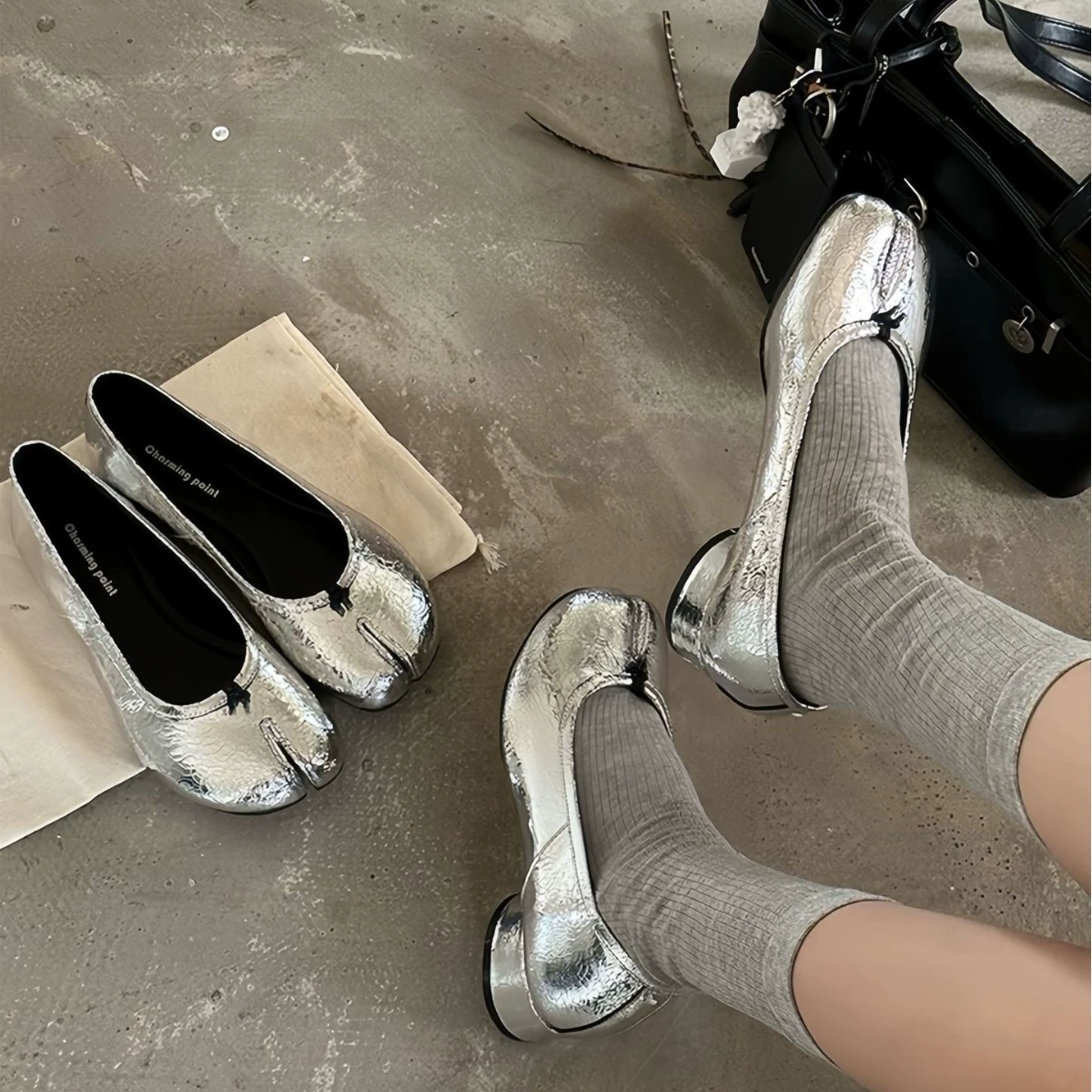 Издание из овчины из натуральной кожи серебряные туфли со свиным рысаком