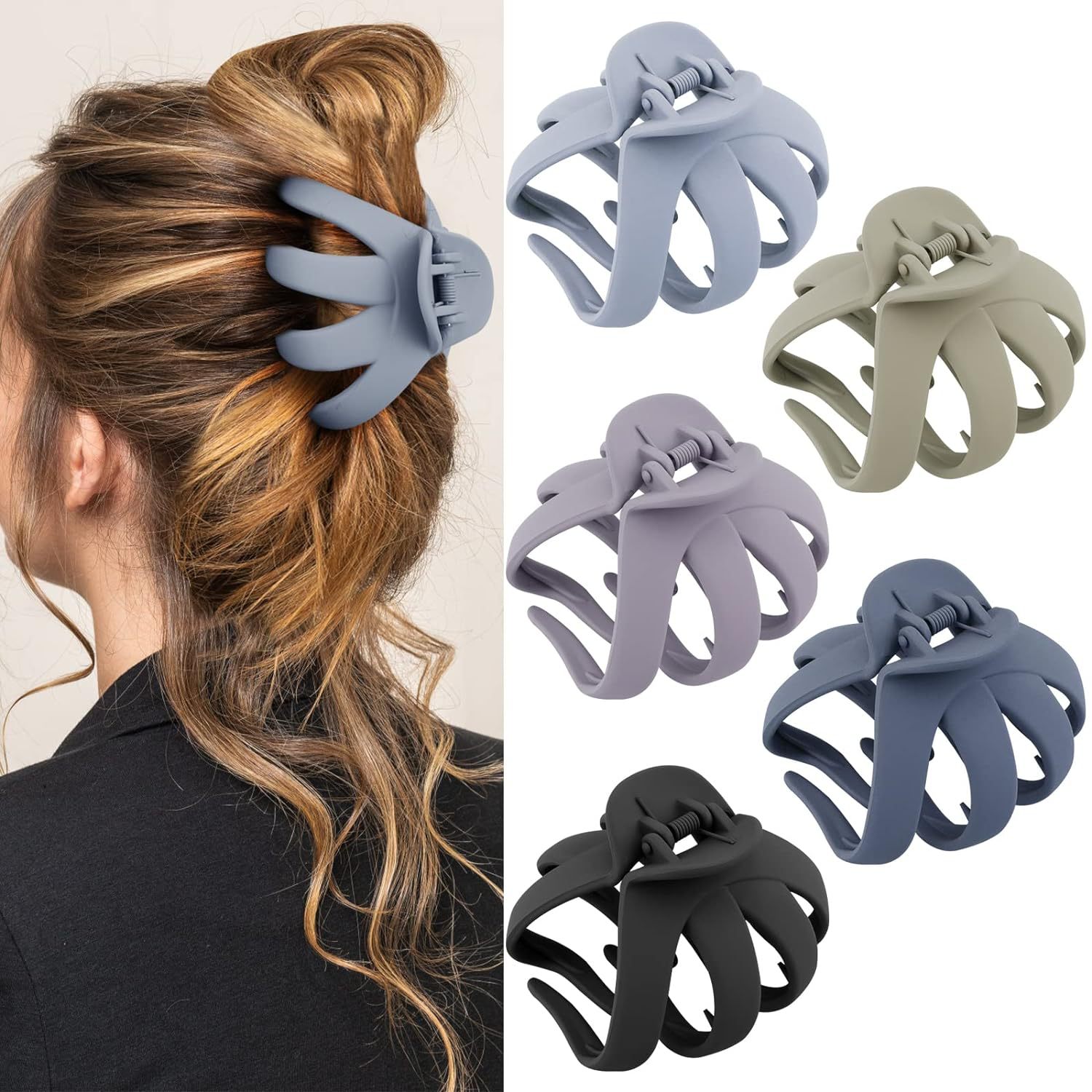 Horquilla de material de PC de estilo caliente de Amazon, pinza de tiburón esmerilado, accesorios para el cabello, garra de pulpo simple para mujer, pinza para el cabello en la parte posterior de la cabeza image 25