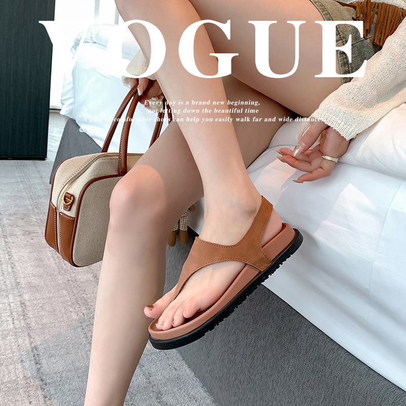Grape Mom mismo estilo chanclas minimalistas chanclas retro sandalias de estilo romano de nicho para mujer