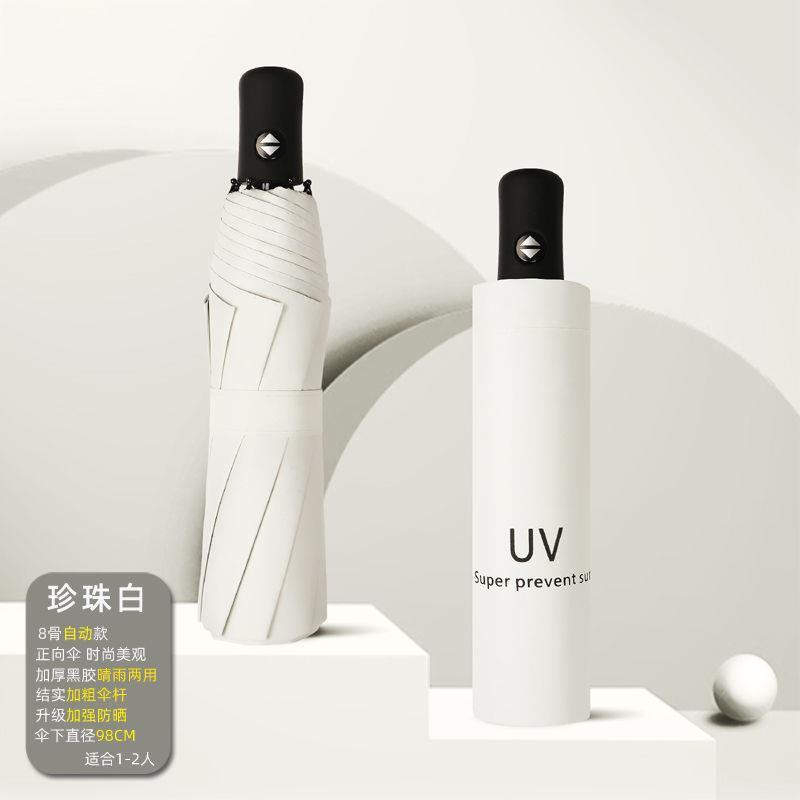 Paraguas plegable totalmente automático de 24 varillas reforzadas, con revestimiento negro impermeable, paraguas automático, paraguas promocional, paraguas con logotipo al por mayor