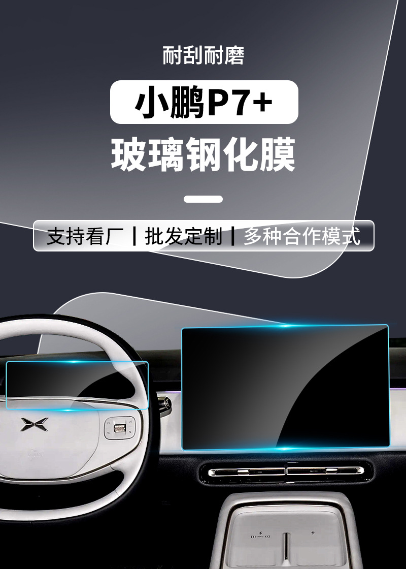 Stable and Durable Tempered Glass Screen Protector for Xpeng P7+ Central Control Navigation Instrument Panel, Xpeng P7 Interior Protective Film, Screen Film, Screen Protector P Plus