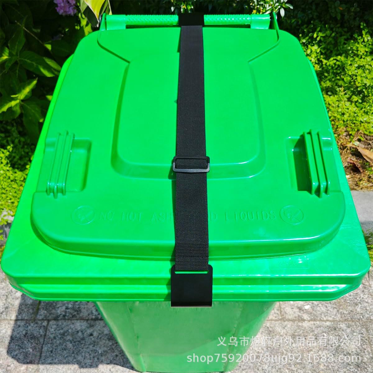 Convenient Installation of Double-Claw Trash Can Straps, Outdoor Trash Can Lid Fixing Straps, Adjustable Trash Can Lid Locks