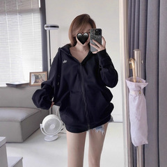 ALO宽松外套女2025新款春秋灰色连帽开衫卫衣休闲百搭运动瑜伽服