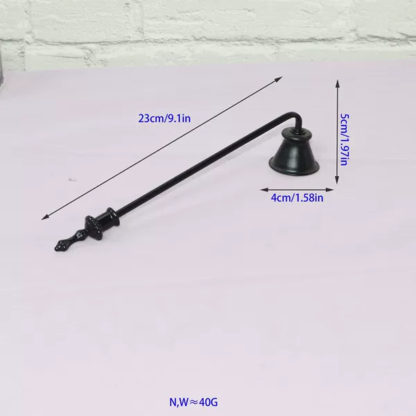 Black wind chime cover with long handle