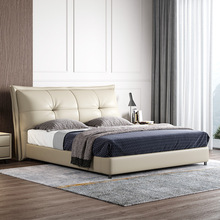 輕奢皮床雙人床可定制真皮床ins風網紅床卧室婚床軟床1.8米大床