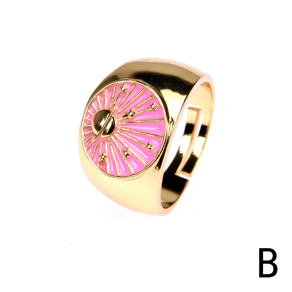 fashion planet drip oil copper ring wholesale