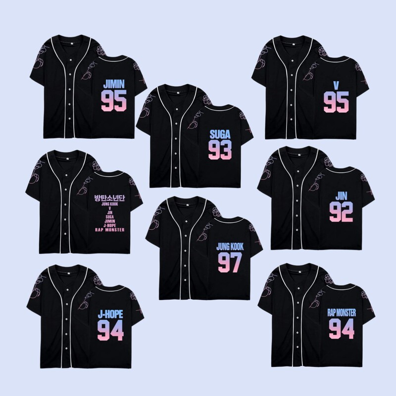 Korean Baseball ShirT BulleTproof YouTh Group BTS Baseball Uniform Series Summer 3D DigiTal PrinTing ShorT-sleeveD ShirT T-shirT DirecT Sale