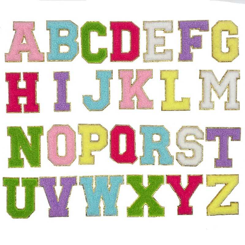 Amazonクロスボーダー専用の刺繍文字布ステッカー、衣類装飾アクセサリー、グリッターゴールドエッジ刺繍布ステッカー、アイロン|undefined