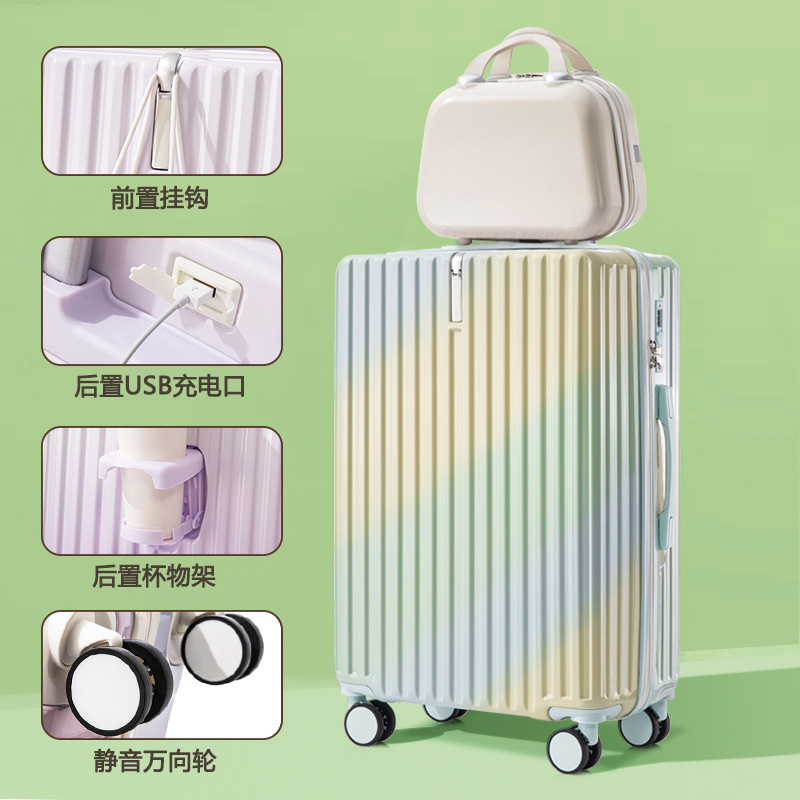 [Fábrica de selección estricta] maleta de alto valor nominal, maleta de tracción femenina de 20 pulgadas, cremallera gruesa resistente y duradera