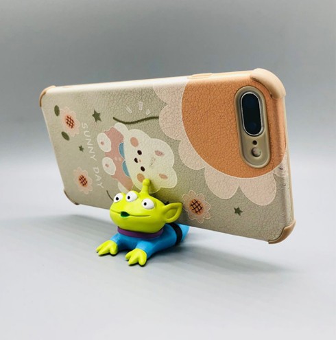 Soporte de teléfono móvil de árbol hombre de dibujos animados de escritorio veneno adornos de estudiantes adornos soporte de mango Fox negro