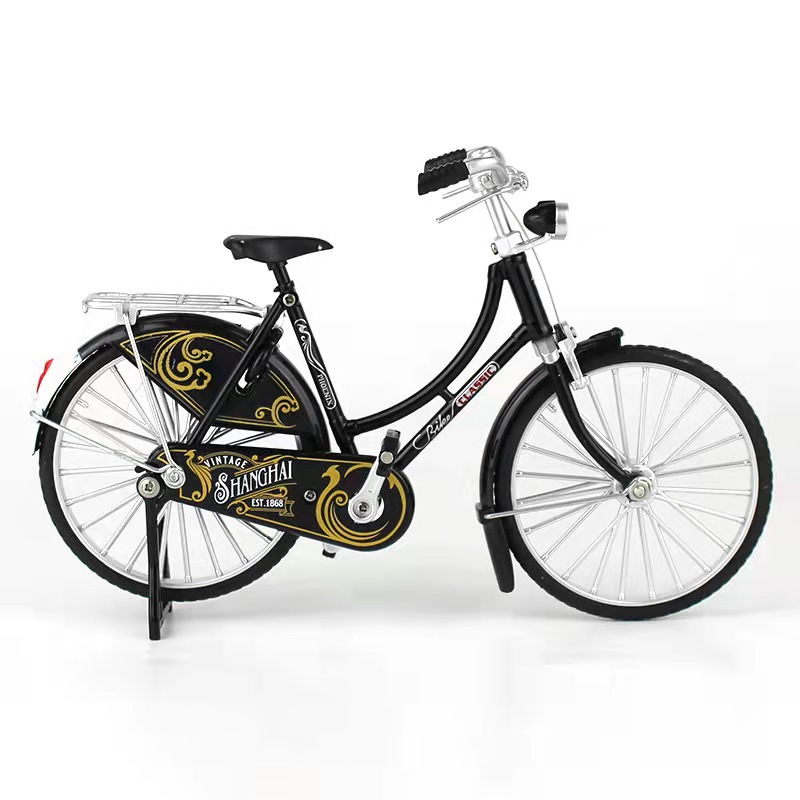 1:8シミュレーション合金レトロ創意二八大棒自転車模型クラシックレトロ男女自転車モデルdly