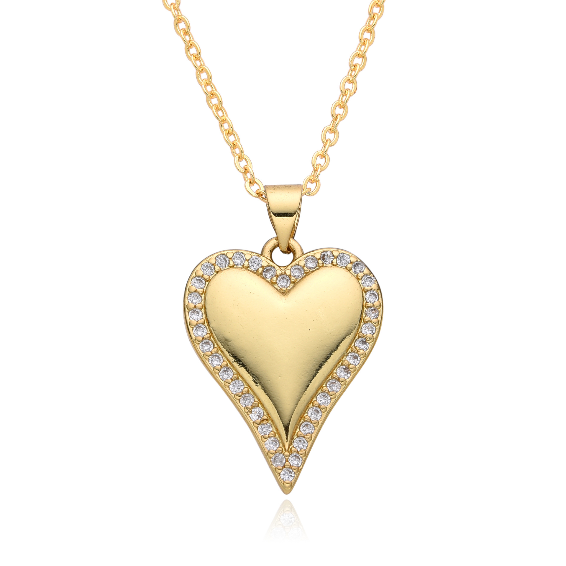 12g Weight Copper Pendant Material Zircon Inlay Material Pendant Necklace Classification Copper Chain Material 1 Piece Quantity Holiday, Daily Occasion Copper Material Heart Shape Pattern Women's Gender Inlay Design Casual, Simple Style Style Copper Inlay Heart Shape Zircon Pendant Necklace 4
