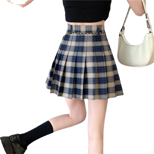 Jk uniforms grid plaid pleated skirt mini skirts model show women young girls college style hight waist lolita cosplay above knee skirt