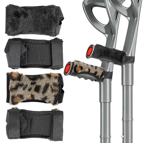 Furry Forearm Crutch Pads, Soft Padded Walking Canes for Middle-Aged and Elderly People, Underarm Walking Aids, Handle Crutch Forearm Grip Pads