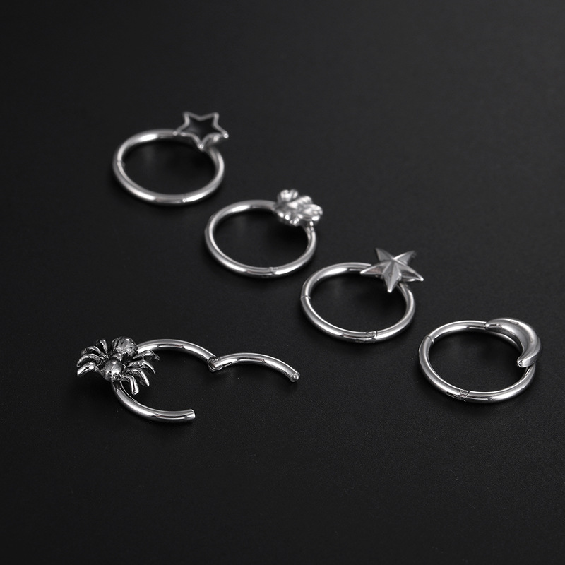 Unisex Gender Hip-hop Star Titanium Steel Polishing Nose Ring Nose Pin