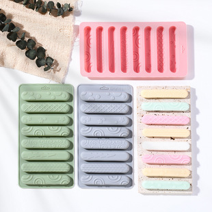 New 8-Piece Long Strip Pattern Mousse Chocolate Mold Easy to Release Food Grade Handmade Cake Mousse Mold