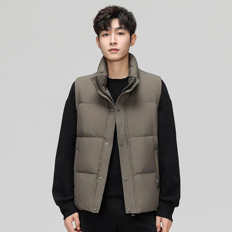 2024 пуховик жилет мужской модный досуг может открыть трансграничный наружный теплый жилет с воротником жилет