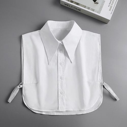 Women's Spring New Cotton Jacket Short Shirt Collar Decorative Pointed Collar Shirt Fake Collar