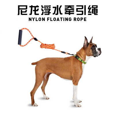 亚马逊专供2021新品宠物用品尼龙浮水牵引绳牵引带训练带夜光款
