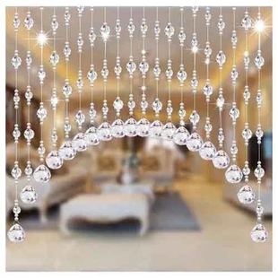 Crystal Bead Curtain Door Curtain Partition Living Room Entrance Aisle Bathroom Curtain Kitchen Bedroom Half Door Curtain Without Punching