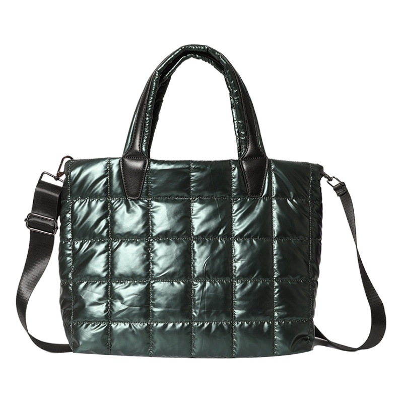 Bolso de mano acolchado de algodón de gran capacidad para mujer, nuevo bolso de moda 2024, bolso cruzado de hombro de alta gama para ir al trabajo