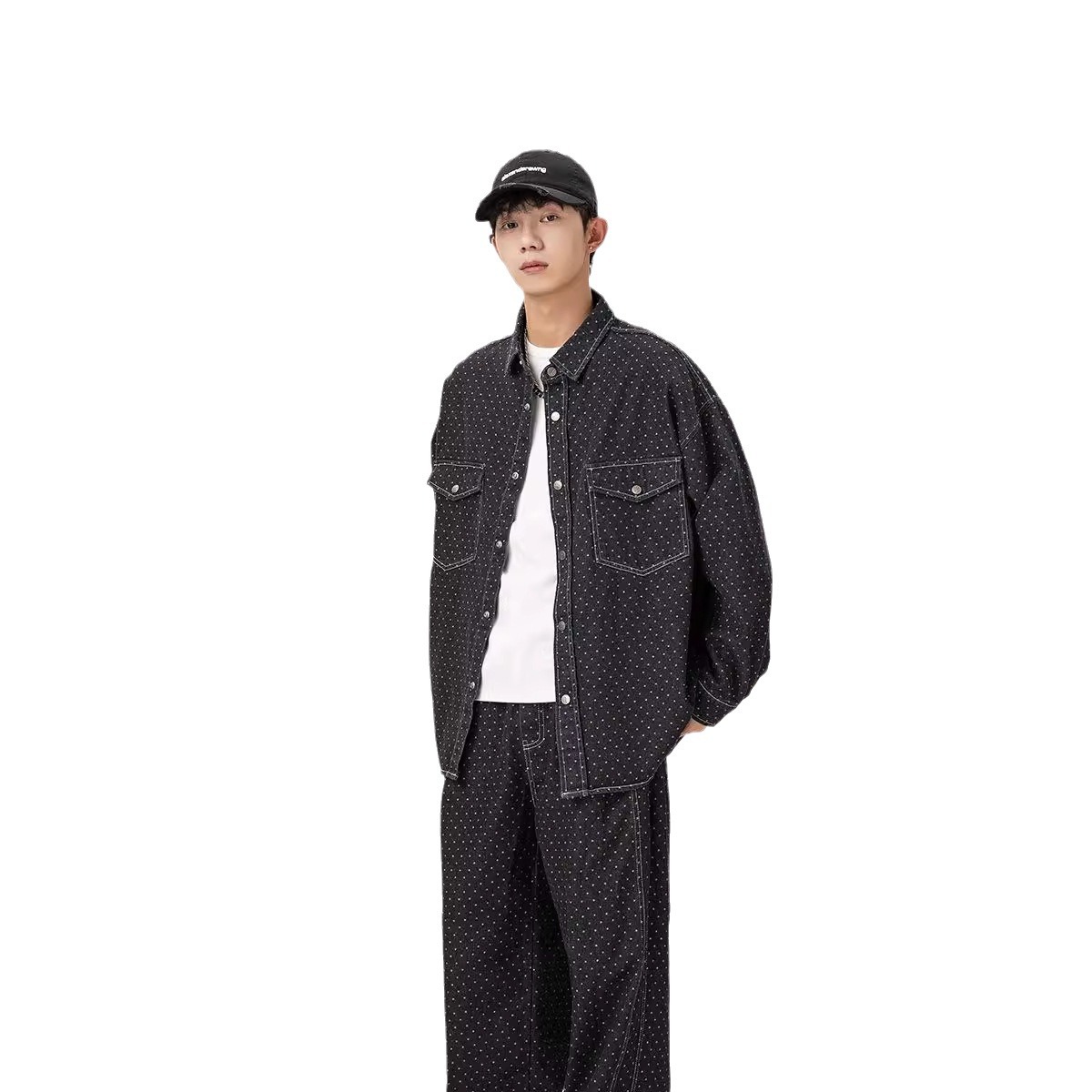 Autumn shirt, set, jeans for men and women, denim trousers, for beloved 5