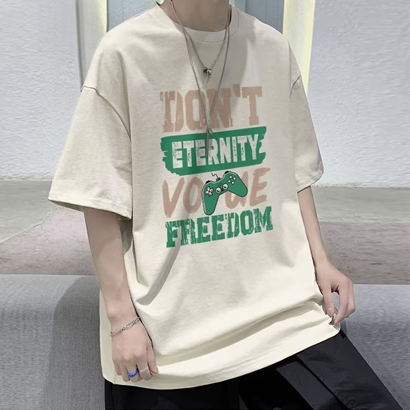 夏の新作半袖ルーズTシャツメンズトレンディカジュアル半袖トレンドTシャツボトリングシャツ五分袖トップ|undefined