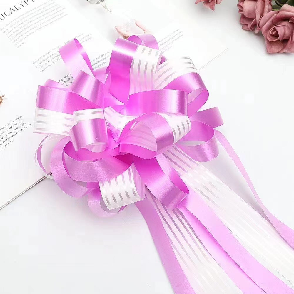 Grande actualizado rayado flor perezoso nudo Garland actividad Navidad regalo fruta cesta flor embalaje guirnalda cinta