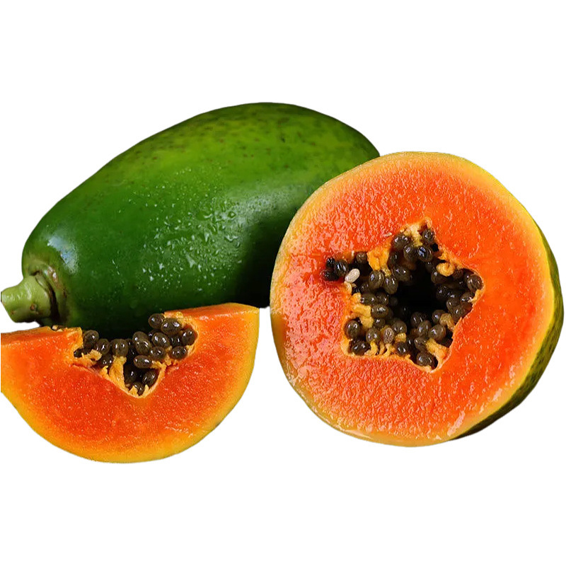 Guangxi Red Heart Papaya Fresh Fruit Whole Box Free Shipping Seasonal Green Skin Red Heart Papaya One Piece Drop Shipping