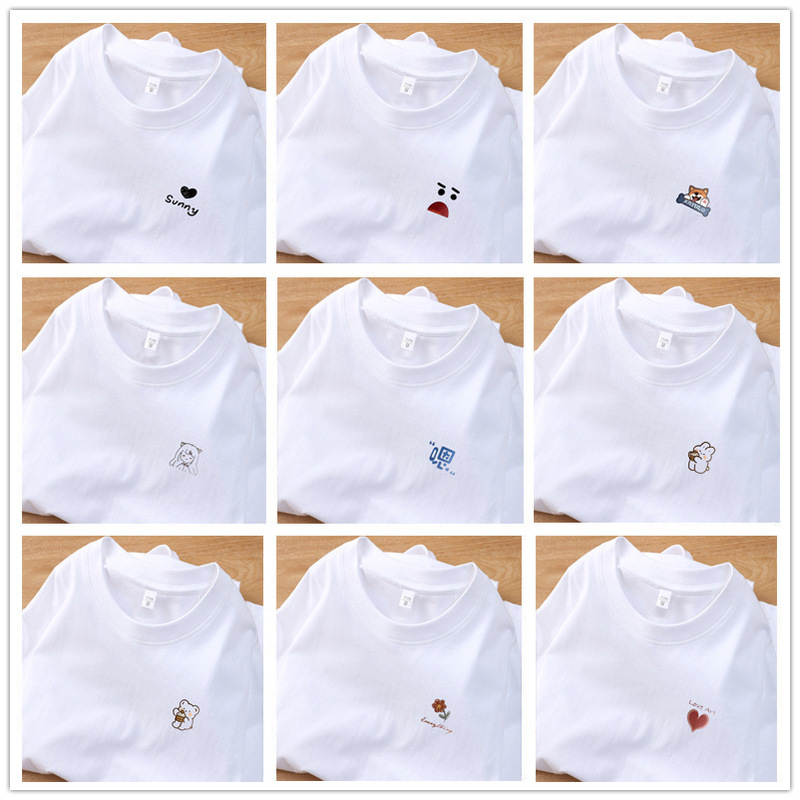 2026 Summer New Style Pure Cotton Short-Sleeved T-Shirt for Men and Women, Loose, Fashionable and Simple Ins Style Top Short-Sleeved T-Shirt